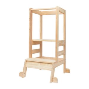 Houten leertoren keukenhulp licht hout bruin