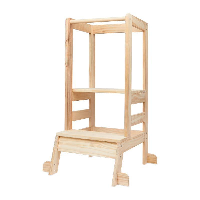 Houten leertoren keukenhulp licht hout bruin